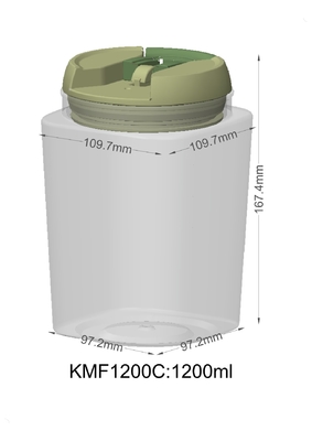 850ml 1200ml Nahrung ODM pp. ordnen Plastikflaschen-quadratische Runde