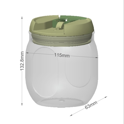 Glatte Oberflächenkapazität des nahrungsmittelspeicher-Plastikbehälter-1200ml und ODM-Dichtung